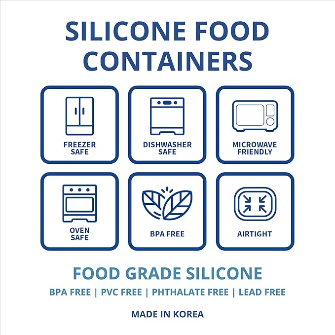 BLUE GINKGO Nesting Silicone Containers - Large Silicone Food Storage Container | BPA Free, Airtight, Dishwasher and Freezer Safe (47.5 oz) - Pink