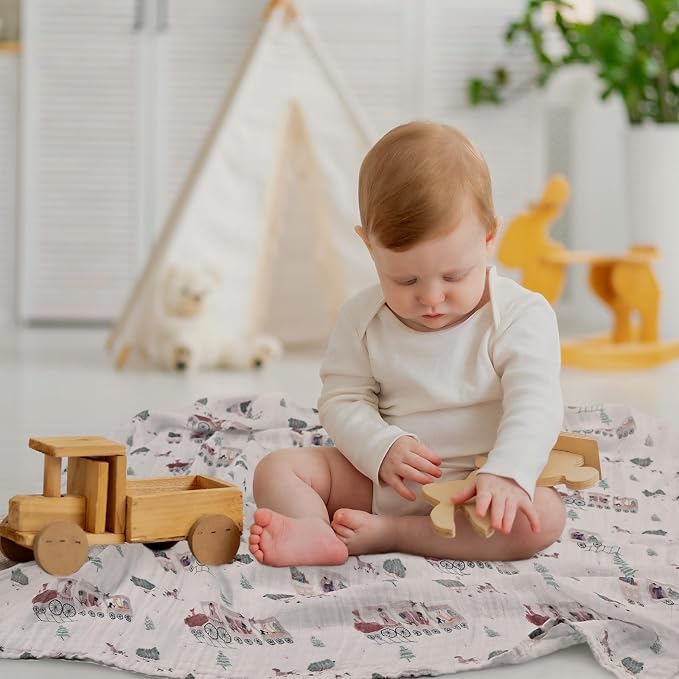 GLLQUEN BABY Receiving Blankets Muslin Swaddle Blanket - Image 9