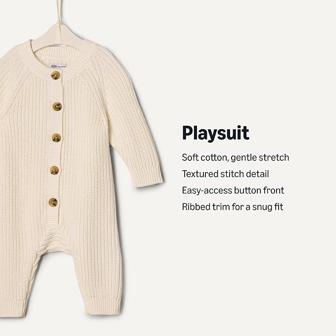 Amazon Essentials x Sofia Grainge Unisex Babies' Cotton Knit Playsuit - Image 3