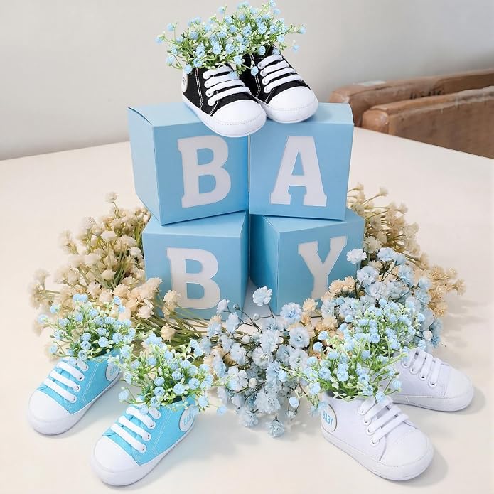 Glitopper 4 Set Baby Shower Table Decorations Booties Bulk - Image 4