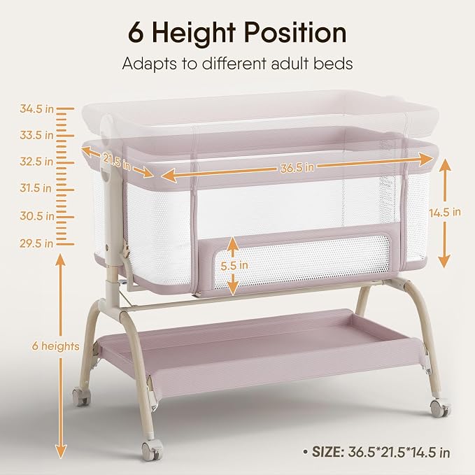BabyBond Bassinet Bedside Crib, Stable and Secure Crib - Image 6