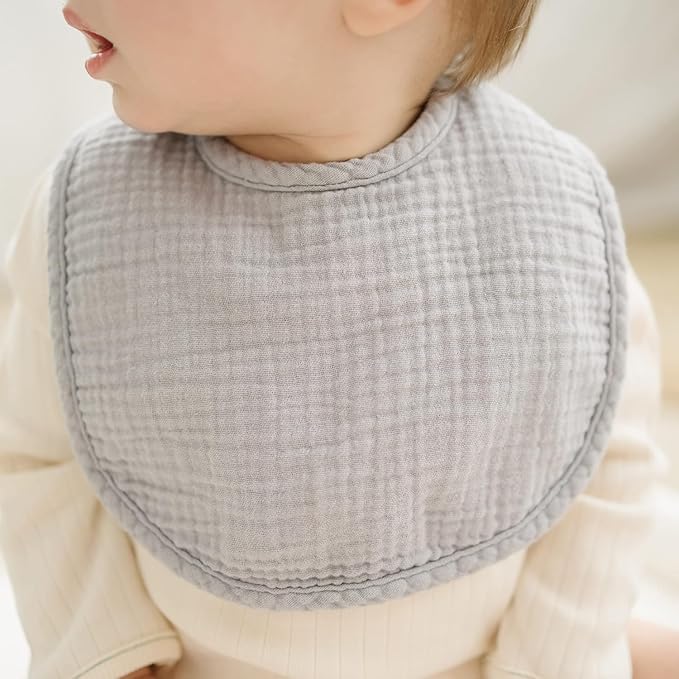 Konssy Muslin Baby Bibs 8 Pack Baby Bandana Drool Bibs Cotton for Unisex Boys and Girls, Soft Absorbent Set for Teething and Drooling