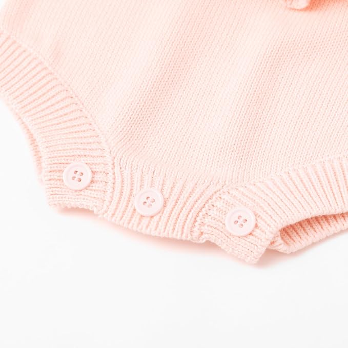 Simplee kids Baby Girl Romper, Sleeveless Pompoms Square Neck | Soft Breathable - Image 7