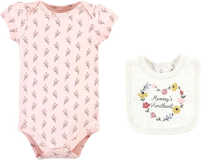 Hudson Baby Unisex Cotton Sleep and Play, Bodysuit and Bandana Bib Set - Image 3