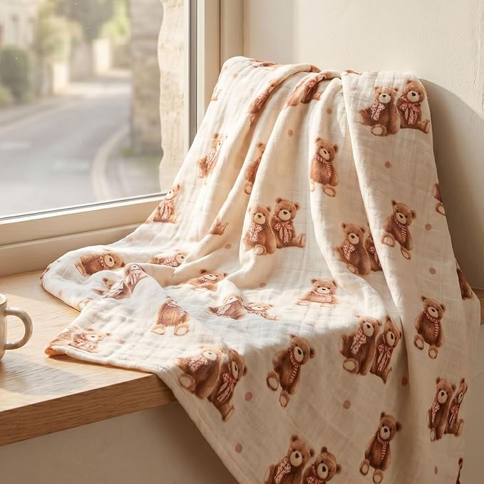 Muslin Swaddle Blankets for Newborn, Cotton Receiving Blanket | 4 Pack 100% - Image 10
