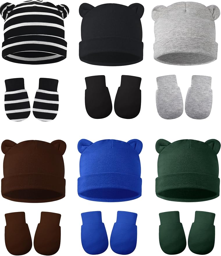 Geyoga 12 Pcs Baby Hat | Newborn Hats Mittens by Frienda