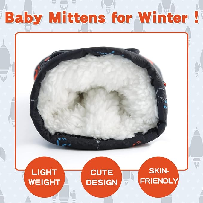 BAVST Toddler Waterproof Mittens Fleece Lined Baby Boys Girls Winter Warm Glove - Image 2