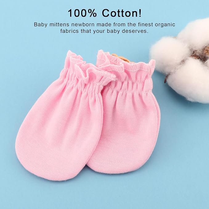 BQUBO 12 Pairs Baby Mittens Newborn Infant Mittens No Scratch Cotton Elastic - Image 4