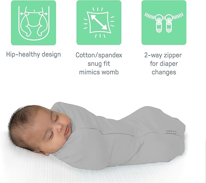 SwaddleMe by Ingenuity Compression Baby Swaddle Pod, Two-Way Zipper - Image 3