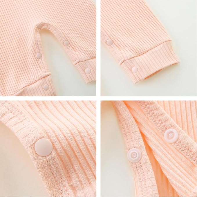 Baby Romper with Baby Mittens & Newborn Hats Footless Long Sleeve - Image 5