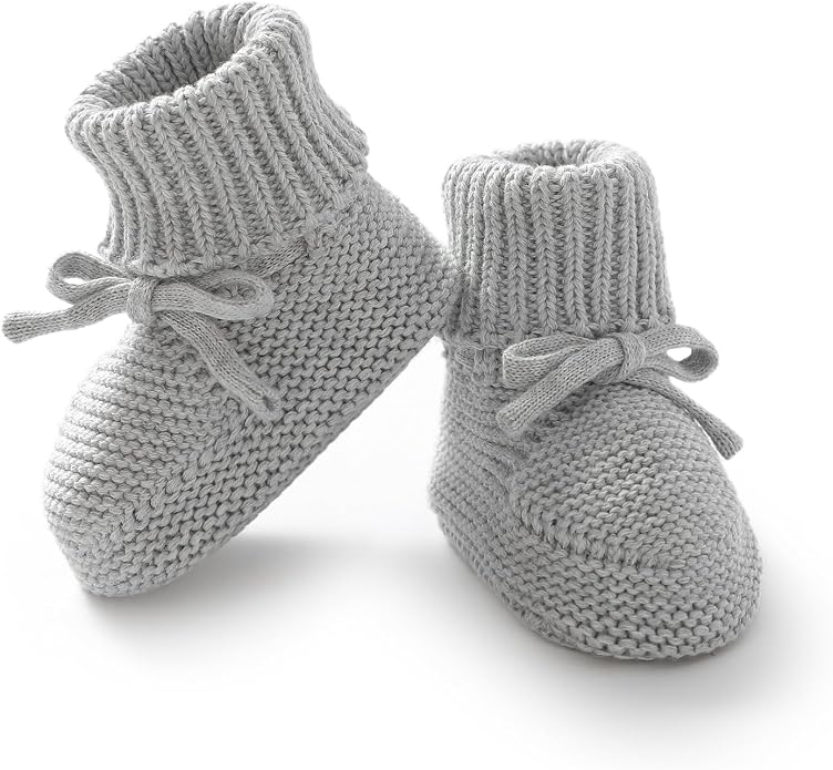 Hadetoto Baby Booties Cotton Newborn Boys Girls Shoes Knit Socks | Cozy Warm by Hadetoto