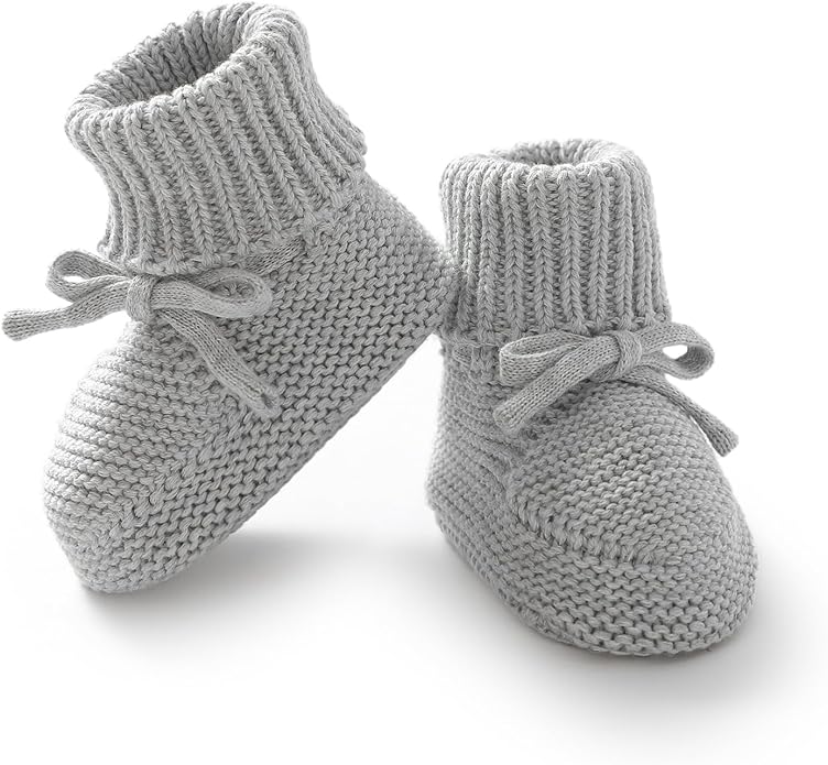 Hadetoto Baby Booties Cotton Newborn Boys Girls Shoes Knit Socks | Cozy Warm by Hadetoto
