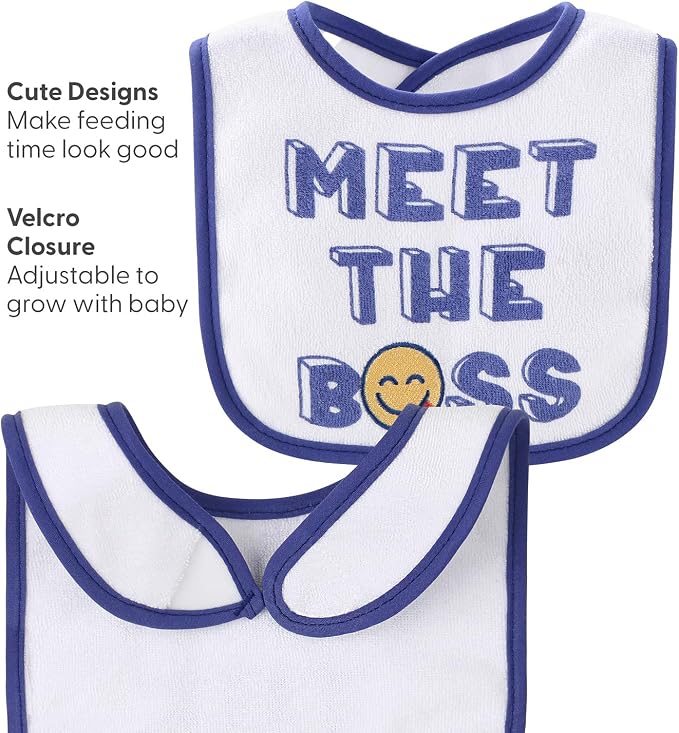 The Peanutshell Baby Boy Terry Bibs Set of 10-100% Cotton, Absorbent Baby Bibs - Image 3
