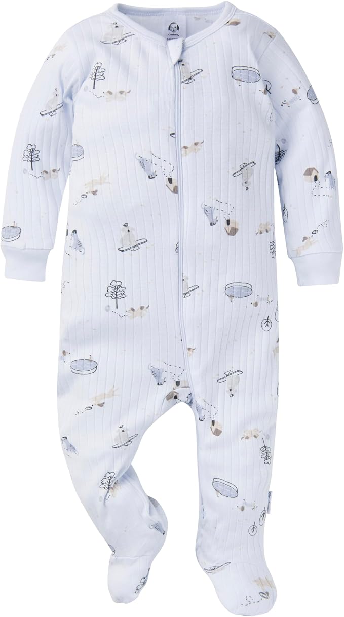 Gerber baby-girls Baby Unisex 2-pack 2-way Zip Textured Sleep 'N Play - Image 4