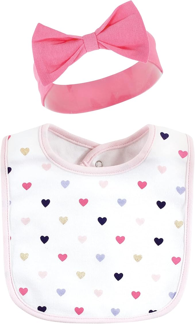 Hudson Baby Unisex Baby Cotton Bib and Headband Set - Image 4