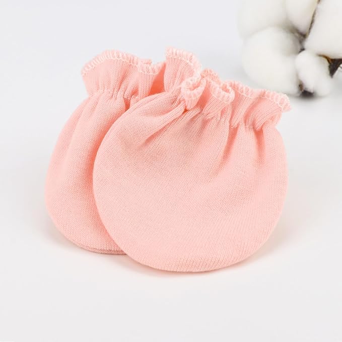 AQOKKA Newborn Baby Mittens No Scratch Cotton Elastic Wrist Gloves Infant - Image 2