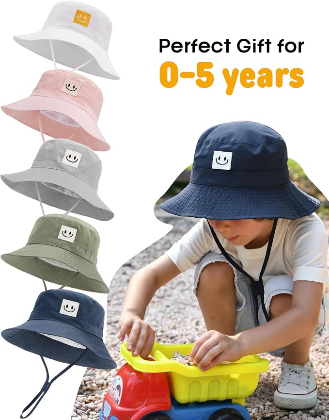FURTALK Baby Sun Hat Toddler Bucket Hat Beach Smile Face UPF 50+ | Stays in the - Image 7