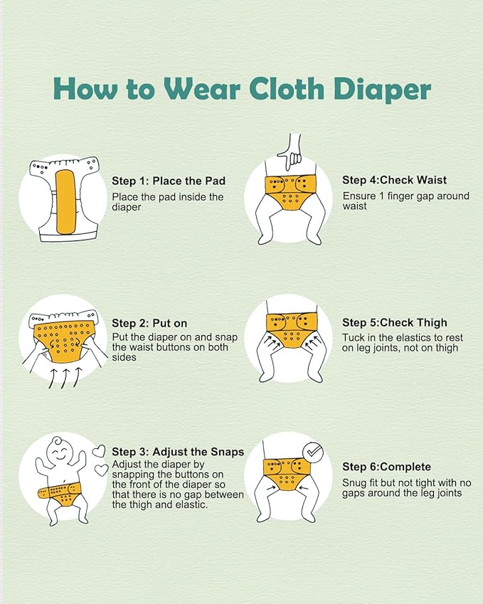 babygoal Dinosaur Cloth Diapers Pack of 13, Baby Reusable Washable Pocket Nappy, 6pcs Diapers+6pcs Rayon from Bamboo Inserts+Wet Bag 6FB16-MB-B