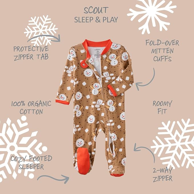 Butterblu Scout Sleep & Play 100% Organic Cotton Footed Zip Front PJs | GOTS - Image 2
