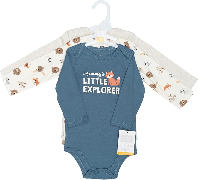 Hudson Baby baby-boys Cotton Long-sleeve Bodysuits 3-pack - Image 2