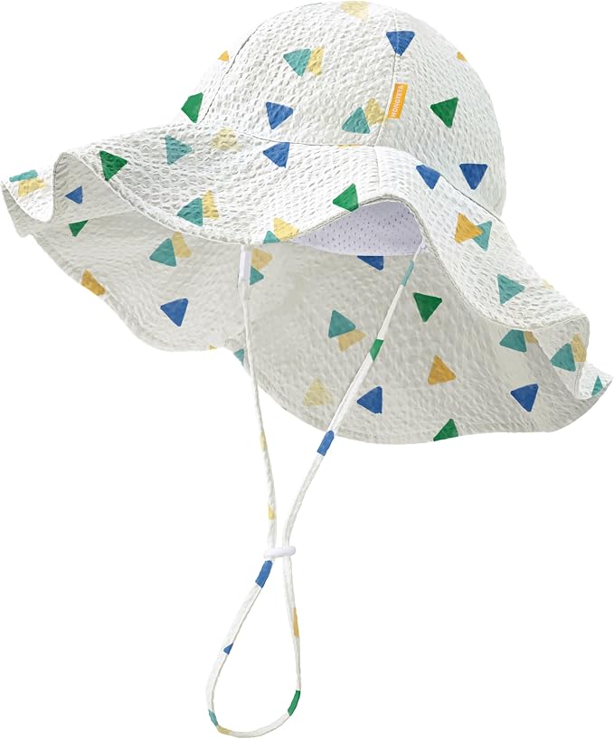 HONGTEYA Baby Sun Hat Wide Brim Adjustable Toddler Beach Bucket Hat | Soft by HONGTEYA