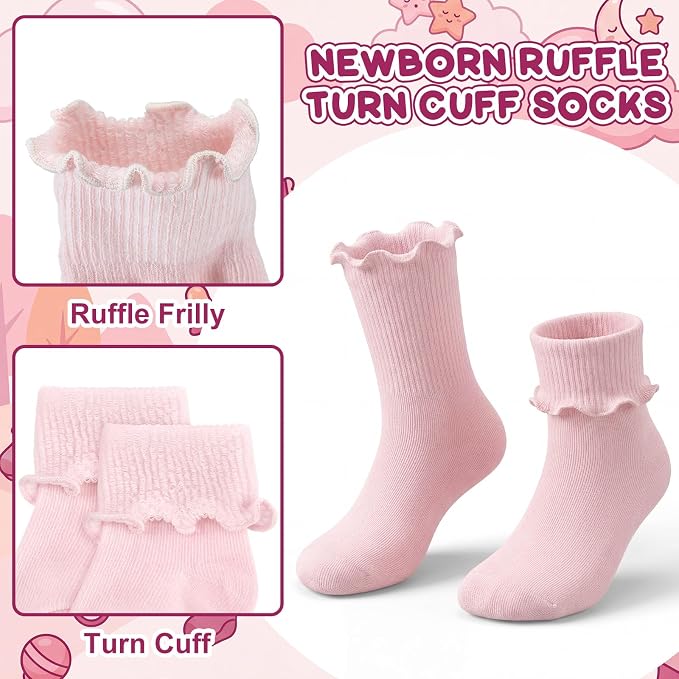 Toulite 12 Pair Preemie Newborn Baby Socks - Image 4