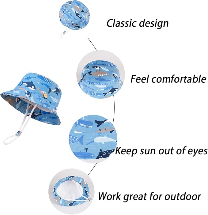 LANGZHEN Sun Protection Hat for Kids Toddler Boys Girls Wide Brim Summer - Image 4