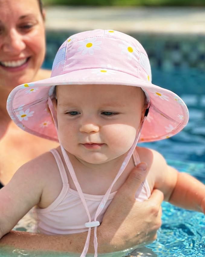 HONGTEYA 2 Pack Baby Sun Hat Infant Toddler Boys Girls Sun Protection Bucket - Image 5