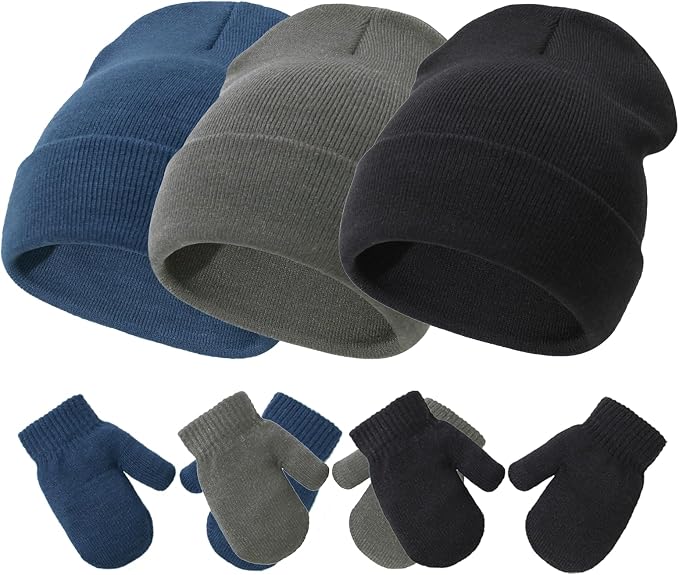 Baby Hats and Mittens Set Infant Toddler Beanie Cap Newborn Gloves by SeaZaela