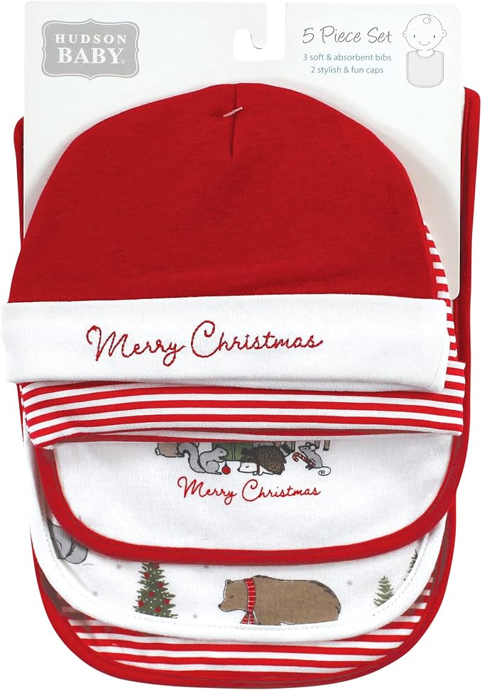 Hudson Baby Unisex Baby Cotton Bib and Headband Set - Image 2