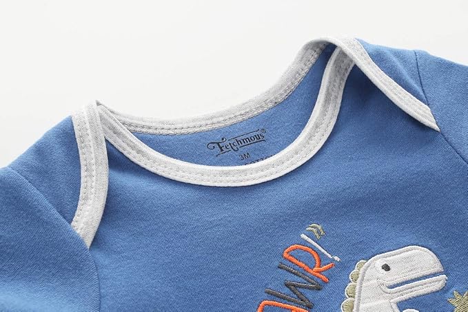 Kiddiezoom Baby Bodysuit Newborn Short Sleeve baby One-Piece Cotton 5-Pack baby - Image 2