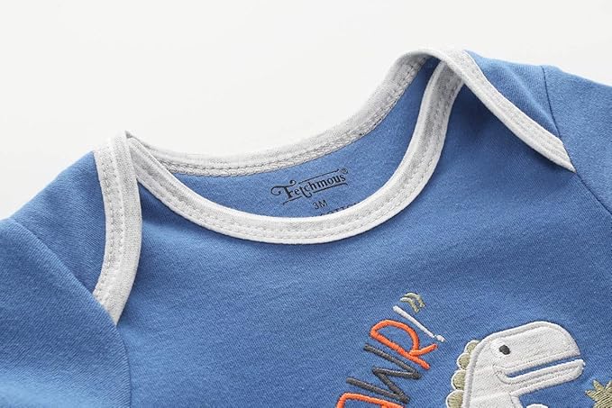 Kiddiezoom Baby Bodysuit Newborn Short Sleeve baby One-Piece Cotton 5-Pack baby - Image 2