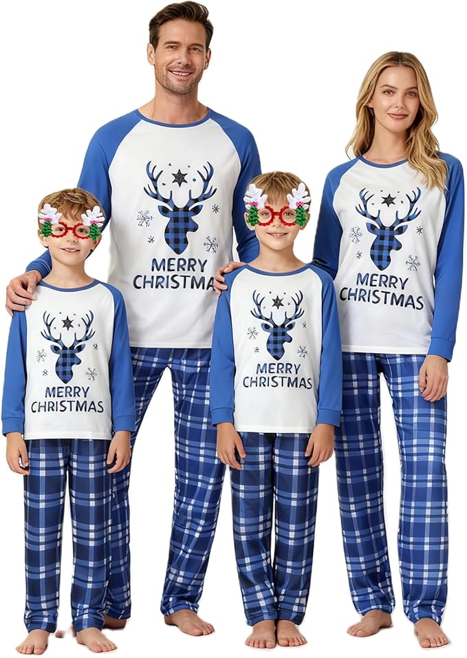 Awoscut Family Christmas Pajamas Matching Pajamas for Family, Xmas PJs Sets Holiday Sleepwear