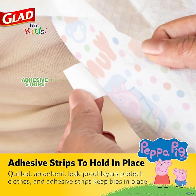 Glad for Kids Peppa Pig Paper Bibs - Image 5