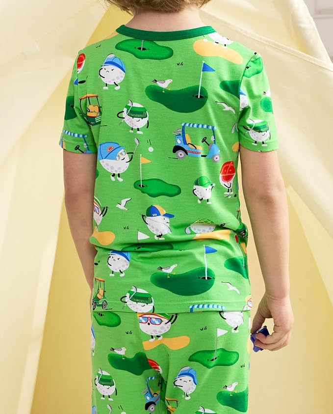 babee Reshinee Bamboo Viscose Toddler Boys Pajamas Set, Short Sleeve Kids - Image 8