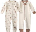 Owlivia Organic Cotton Baby Boy Girl Zip up Sleep 'N Play Pjs, Footless, Long Sleeve
