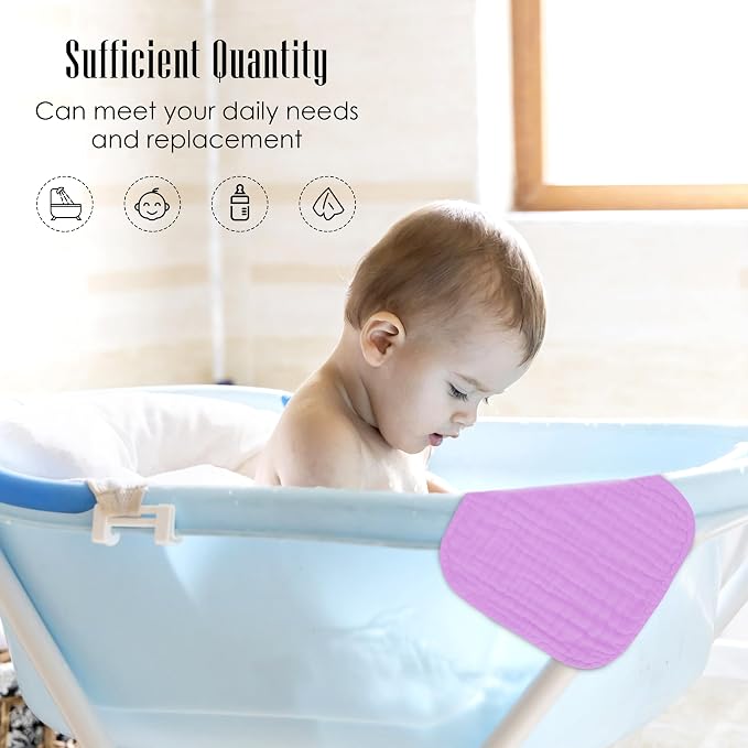 Baby Washcloths -100% Cotton Muslin Soft Baby Bath Wash Cloths and Absorbent - Image 4