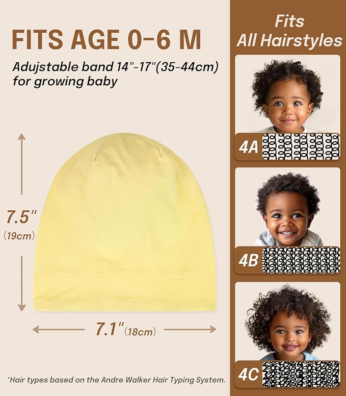 Fittia Baby Bonnet for 0-6 Months, Silky Satin Bonnet for Sleeping, Smooth for - Image 3