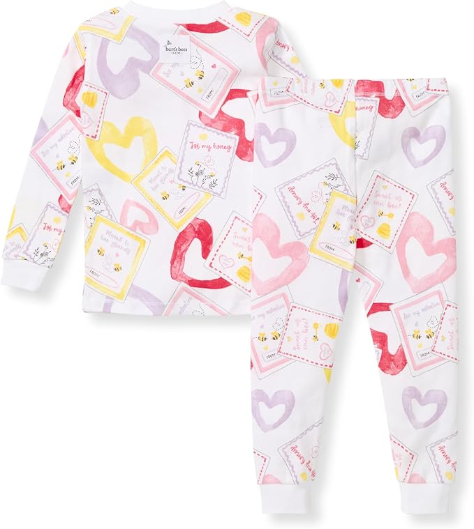 Burt's Bees Baby Girls Organic Cotton Pajamas, Toddler PJ Set, 2-PC | Soft - Image 2
