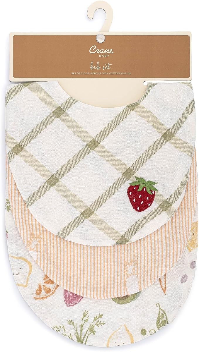 Crane Baby Soft Baby Bib Set, 100% Cotton Muslin Baby Bibs, Soft and Absorbent - Image 10