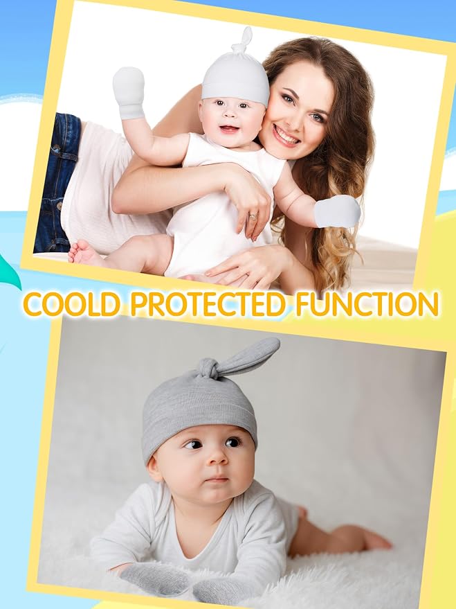 Geyoga 12 Pcs Baby Hat | Newborn Hats Mittens - Image 6