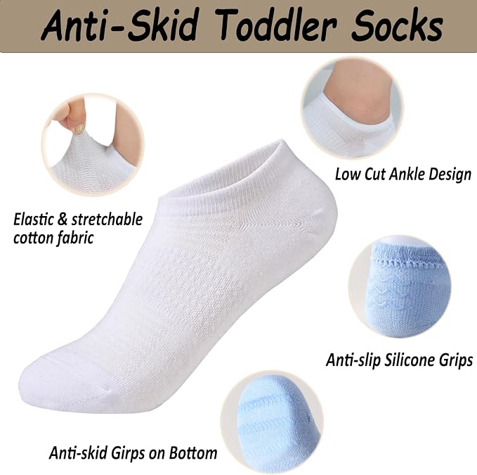Toddler Little Girls Boys No Show Socks Cotton Low Cut Socks - Image 3