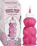 Legendairy Milk Honey Bear Straw Cup Silicone for Babies (Pink), 8 oz. Dishwasher Safe, Food Grade Silicone, Honeybear Sippy Cup for Ages 4+ Months