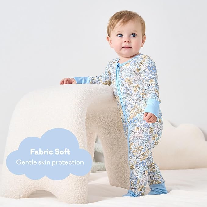 pureborn Baby Sleeper Viscose from Bamboo Zipper Footies Pjs 0-24 Months | - Image 3