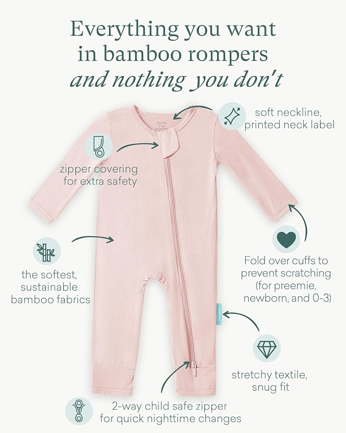 PurComfy Bamboo Viscose Baby Romper, Long Sleeve Pajmas - Image 2