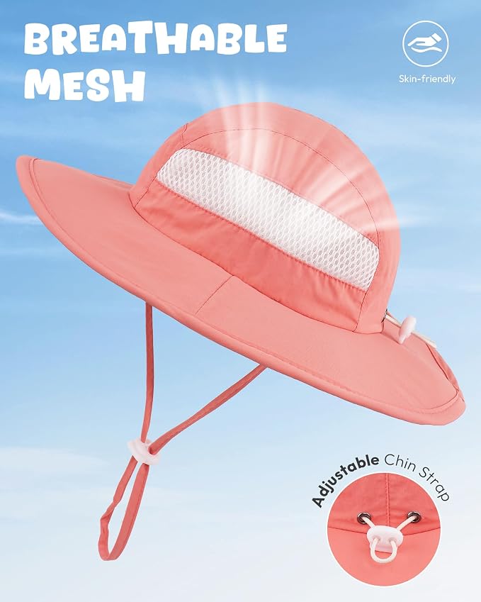 HONGTEYA 2 Pack Baby Sun Hat Infant Toddler Boys Girls Sun Protection Bucket - Image 4