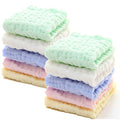 MUKIN Baby Washcloths - Natural Cotton Baby Wipes - Soft Newborn Face Towel for Sensitive Skin - 10 Pack, 12x12 inches (Multicolored)