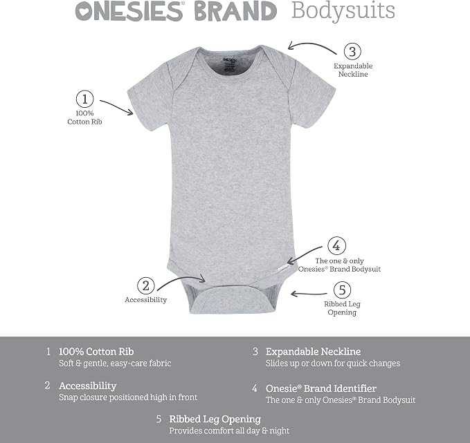 Onesies Brand Baby 8-pack Short Sleeve Mix & Match Bodysuits - Image 4