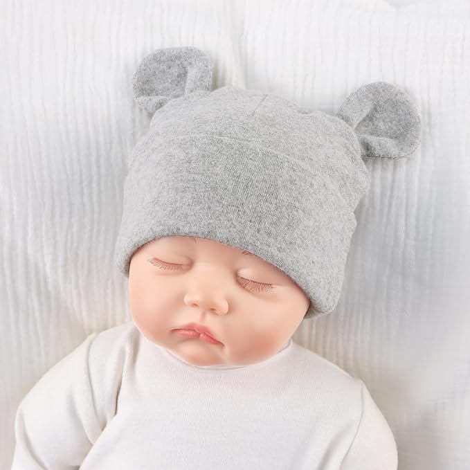 Pesaat Newborn Hospital Hat 0-12Months Preemie Boys Girls Beanie Solid Infant - Image 4