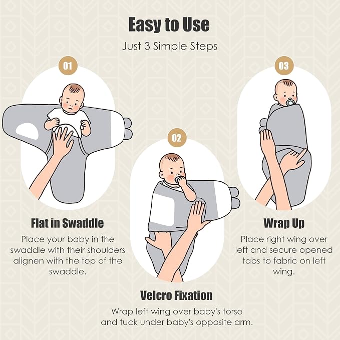 SWEET DOLPHIN 3-Pack Baby Swaddle Sleep Sacks - Image 3
